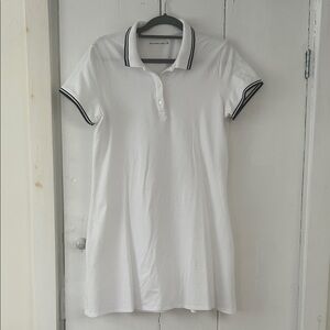 Abercrombie white Polo Dress w Black Trim Large Petite LP